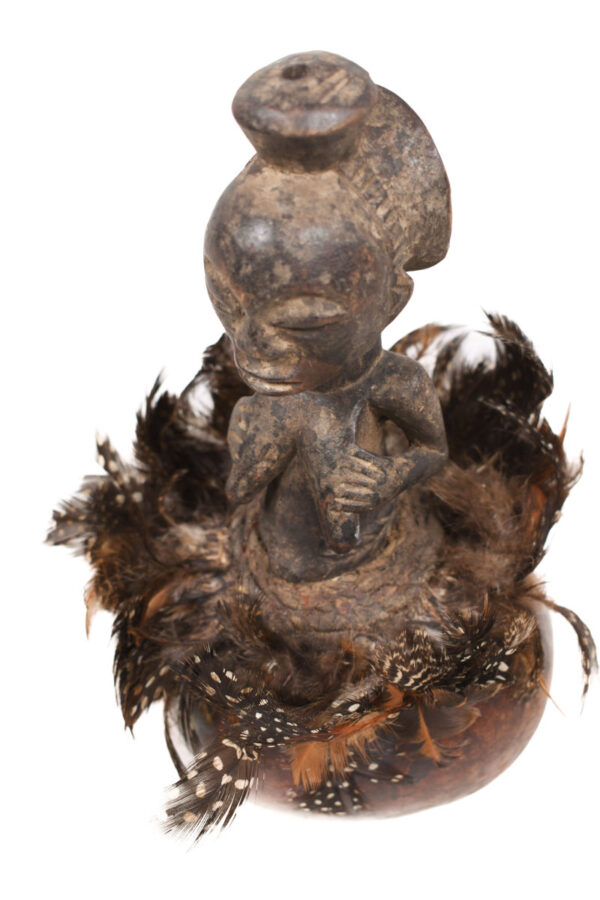 Magic Calabash - Wood, Feathers - Luba - Congo DRC