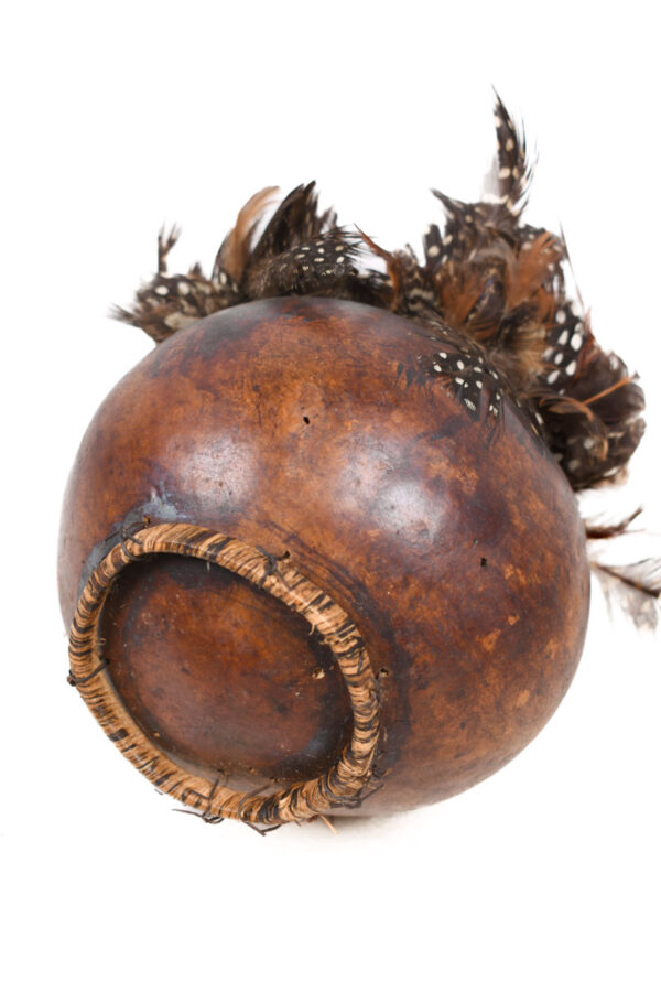 Magic Calabash - Wood, Feathers - Luba - Congo DRC