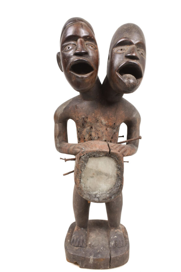 Ancestor Figure - Wood, Nail, glass - Yombe - Congo