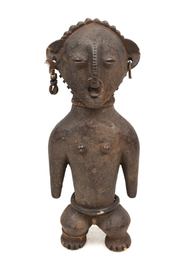 Ancestor figure - Wood, Metal - Ngbaka - Congo DRC