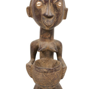 Bowl-barrier Figure - Wood - Mboko - Luba - Congo DRC