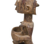 Bowl-barrier Figure - Wood - Mboko - Luba - Congo DRC