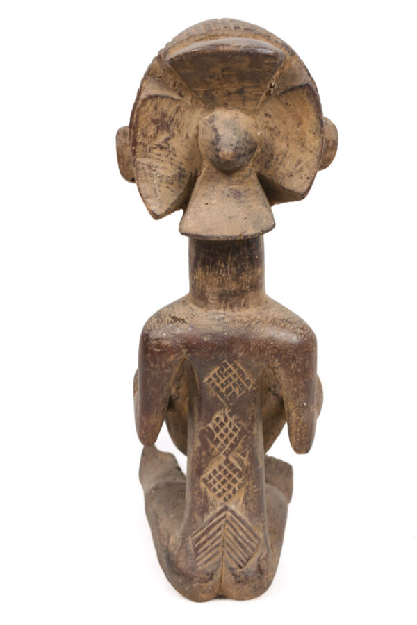 Bowl-barrier Figure - Wood - Mboko - Luba - Congo DRC