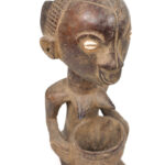 Bowl-barrier Figure - Wood - Mboko - Luba - Congo DRC