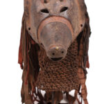 Pig Mask - Cloth, Wood - Mwana Ngulu - Chokwe - Angola