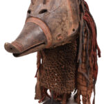 Pig Mask - Cloth, Wood - Mwana Ngulu - Chokwe - Angola