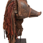 Pig Mask - Cloth, Wood - Mwana Ngulu - Chokwe - Angola