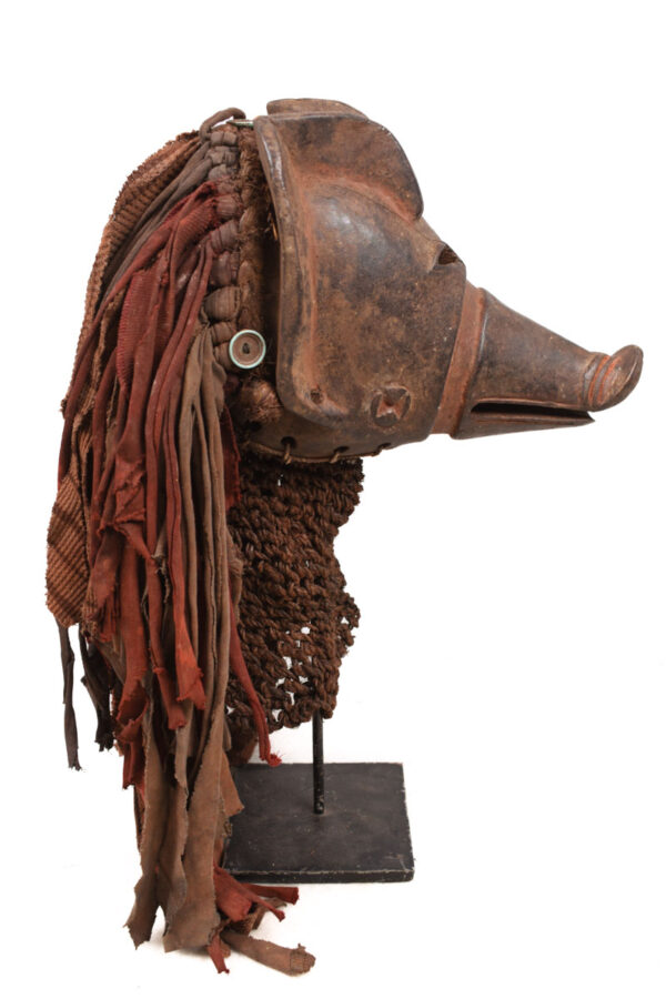 Pig Mask - Cloth, Wood - Mwana Ngulu - Chokwe - Angola
