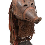 Pig Mask - Cloth, Wood - Mwana Ngulu - Chokwe - Angola