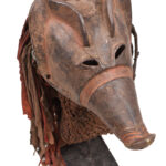 Pig Mask - Cloth, Wood - Mwana Ngulu - Chokwe - Angola