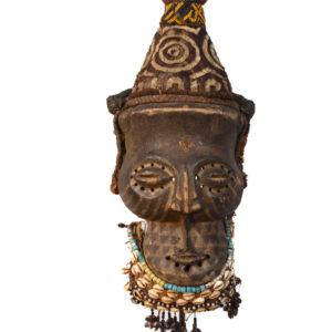 Royal Mask - Beads, Cauri, Wood - Kuba - DR Cong