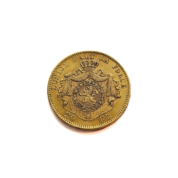 Belgium 20 Francs 1874 Leopold II