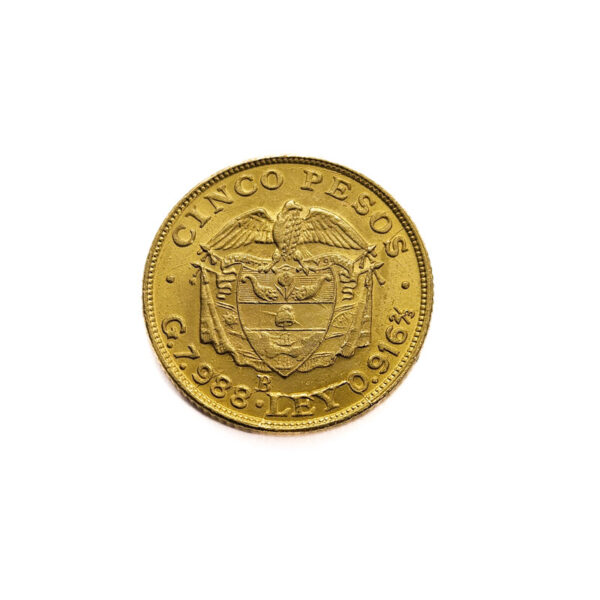 Colombia 5 Peso 1924 Simon Bolivar