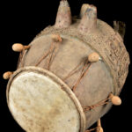 ``Nntan`` or ``Ompe`` Drum - Wood, Leather - Ashanti - Ghana