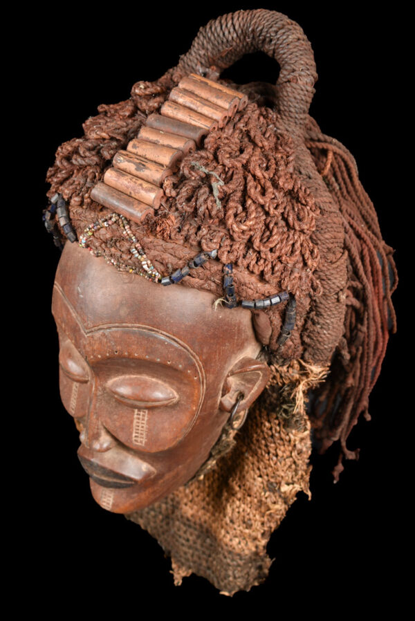 Mask - Wood, Rope - Mwana Pwo - Chokwe - DR Congo