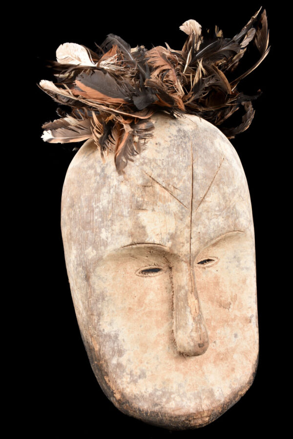 Ngil mask - Wood, Feathers - Fang - Gabon