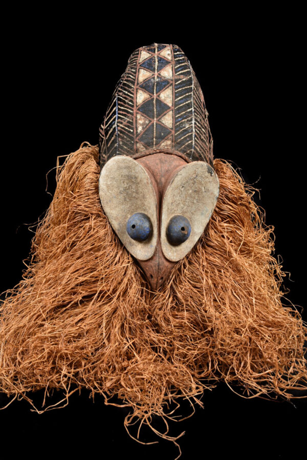 Kakunga mask - Textile, Wood, Raphia - Yaka - Congo