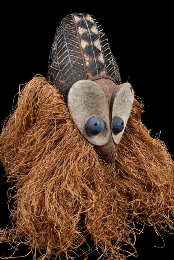 Kakunga mask - Textile, Wood, Raphia - Yaka - Congo