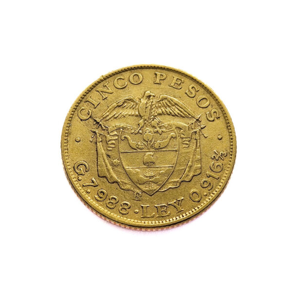 Colombia 5 Peso 1923 Simon Bolivar