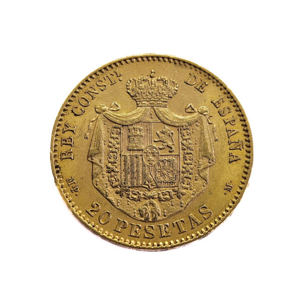Spain 20 Pesetas 1890 Alfonso XIII