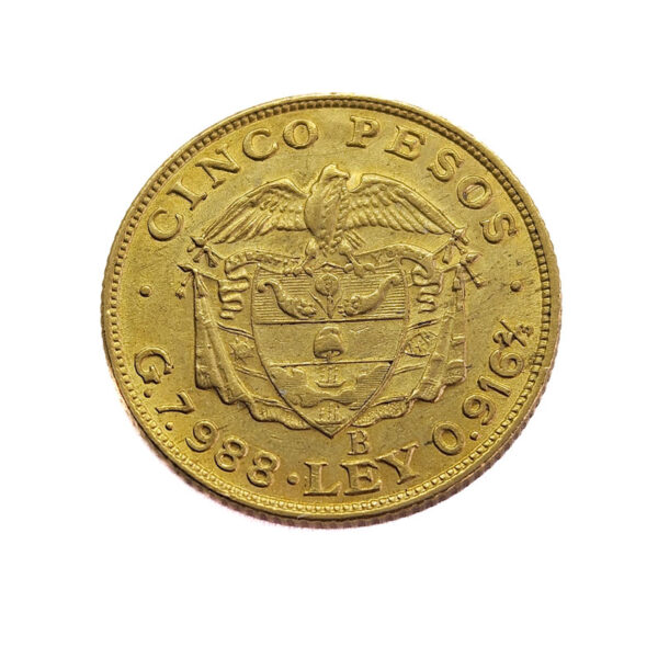 Colombia 5 Peso 1923 Simon Bolivar