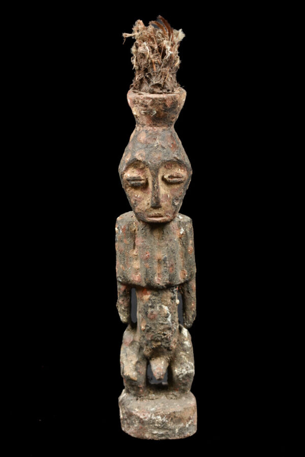 Initiation Statue - Wood, Feathers - Metoko - Congo