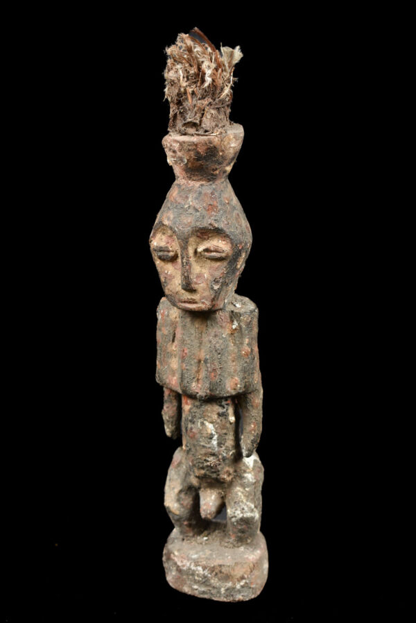 Initiation Statue - Wood, Feathers - Metoko - Congo