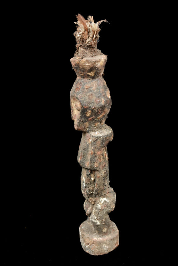 Initiation Statue - Wood, Feathers - Metoko - Congo