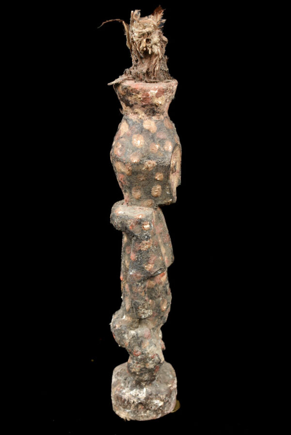 Initiation Statue - Wood, Feathers - Metoko - Congo