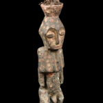 Initiation Statue - Wood, Feathers - Metoko - Congo