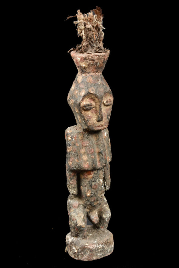 Initiation Statue - Wood, Feathers - Metoko - Congo