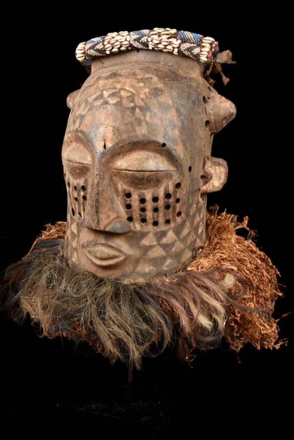 Mask - Wood, Raphia, Beads - Kuba - DR Congo