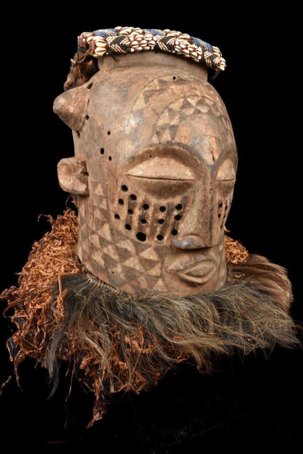Mask - Wood, Raphia, Beads - Kuba - DR Congo