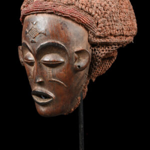 Mwana Pwo Mask - Wood, Rope - Chokwe - DR Congo