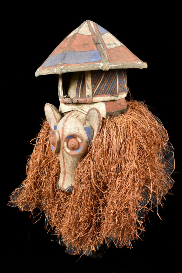 Kakunga mask - Textile, Wood, Raphia - Yaka - Congo
