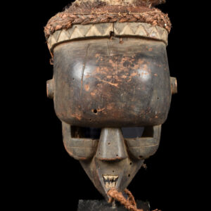Initiation mask - Wood, Feathers - Salampasu - Congo