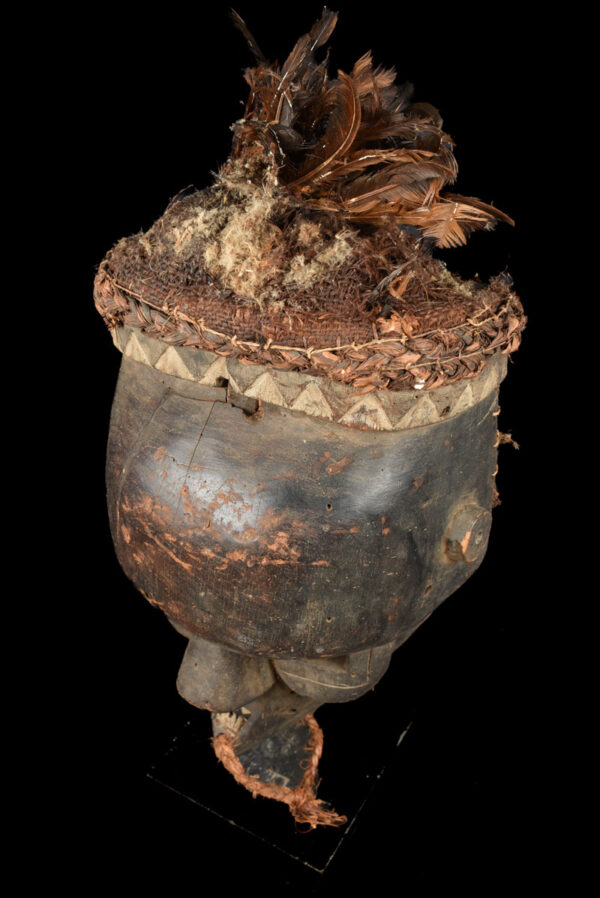 Initiation mask - Wood, Feathers - Salampasu - Congo