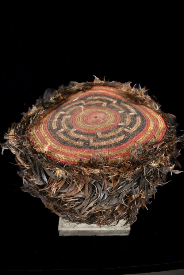 Prestige Hat - feathers, plant fibre - Tikar - Cameroon