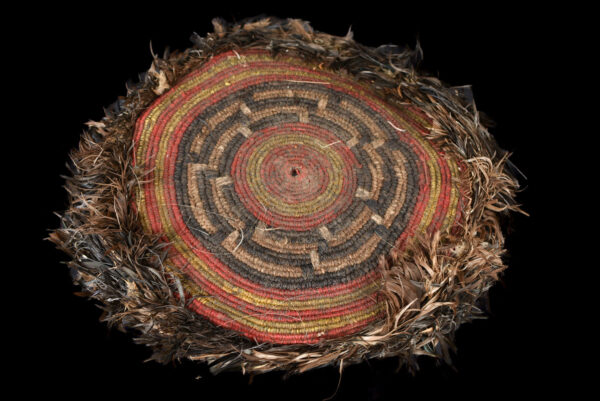 Prestige Hat - feathers, plant fibre - Tikar - Cameroon