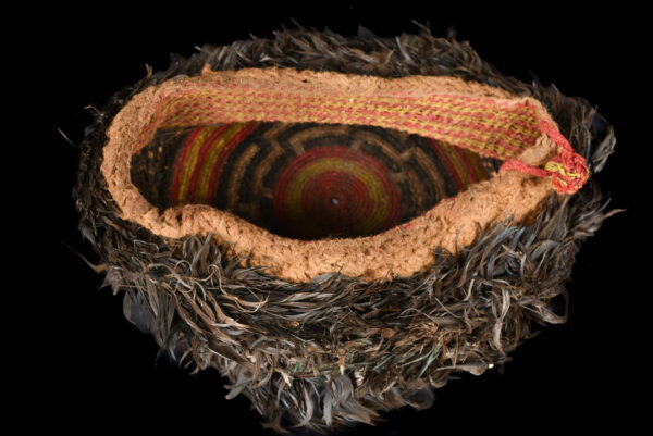 Prestige Hat - feathers, plant fibre - Tikar - Cameroon