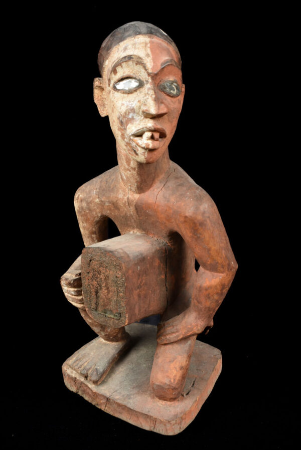 Figure - Wood, Glass - Bakongo Vili - Congo