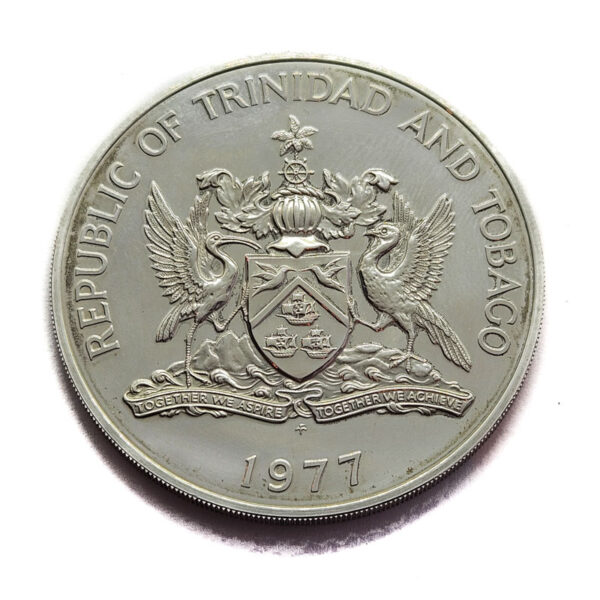 Trinidad & Tobago 10 Dollars 1977 Silver Proof Issue