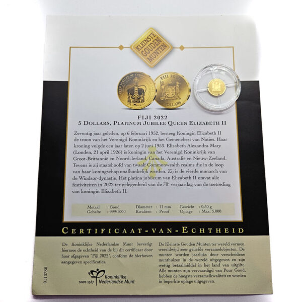 Fiji 5 Dollars 2022 Platinum Jubilee Queen Elizabeth II