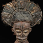 Chihongo Mask - Feathers, Wood - Chokwe - DR Congo