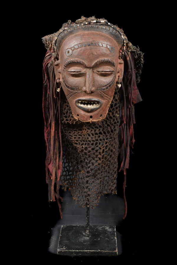 Mwana Pwo Mask - Wood, Rope - Chokwe - DR Congo