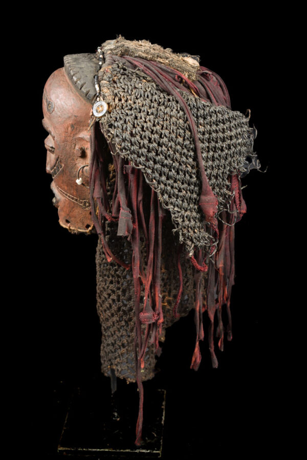 Mwana Pwo Mask - Wood, Rope - Chokwe - DR Congo