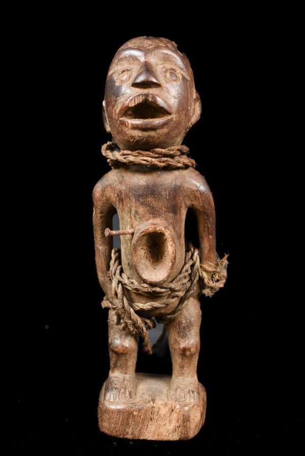 Figure - Wood, Glass - Bakongo Vili - Congo
