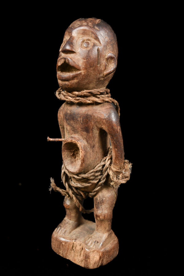 Figure - Wood, Glass - Bakongo Vili - Congo