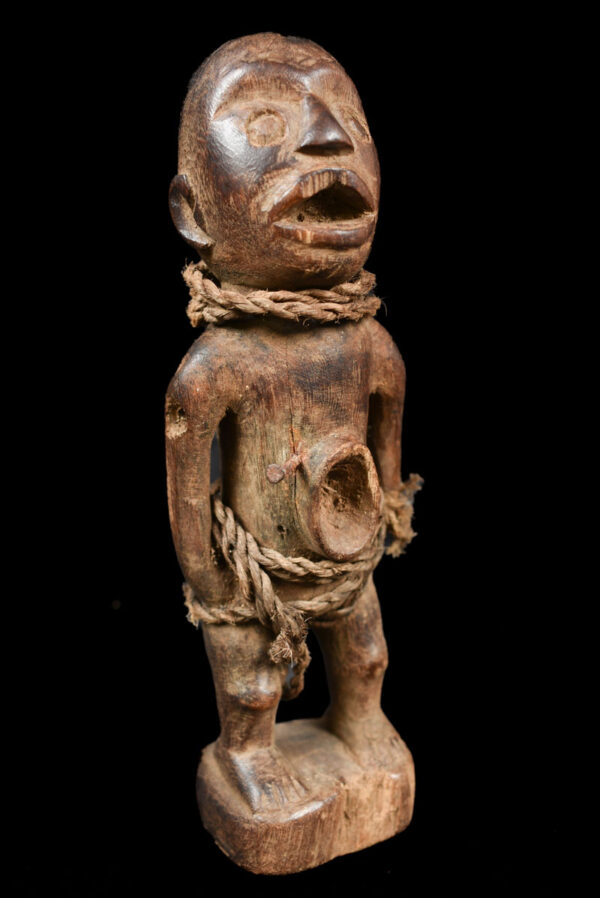 Figure - Wood, Glass - Bakongo Vili - Congo