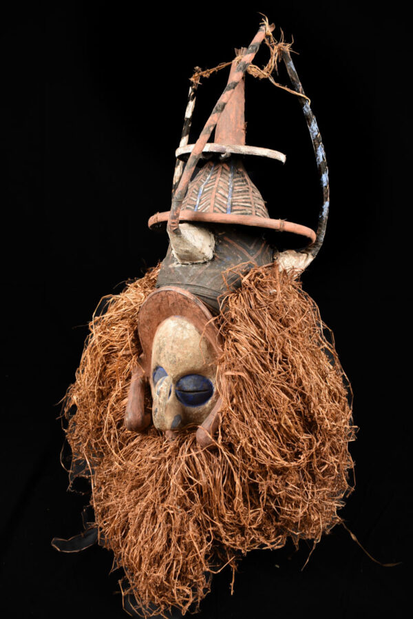 Initiation mask - Textile, Wood - Yaka - Congo